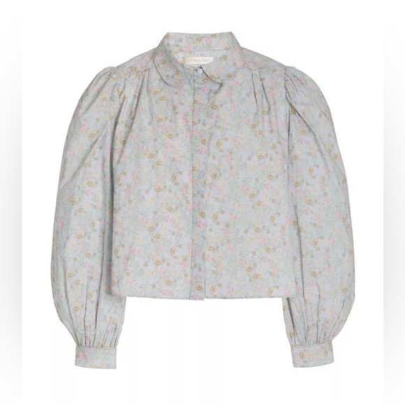 LoveShackFancy Sansom Floral Long Sleeve Top Blouse, Size S - Picture 7 of 16